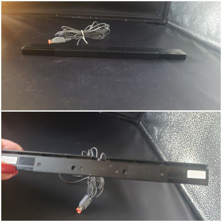 Original black Sensor Bar for Nintendo Wii  Wii U System Infrared IR Wired Remote Motion tested works