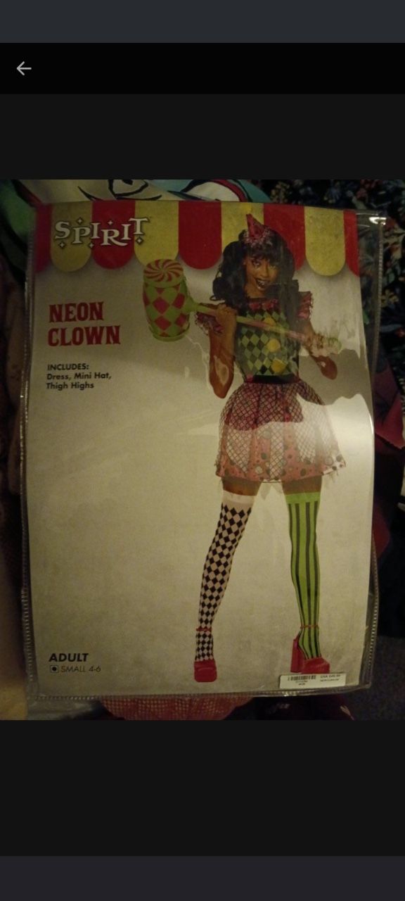 Neon Clown Halloween Costume