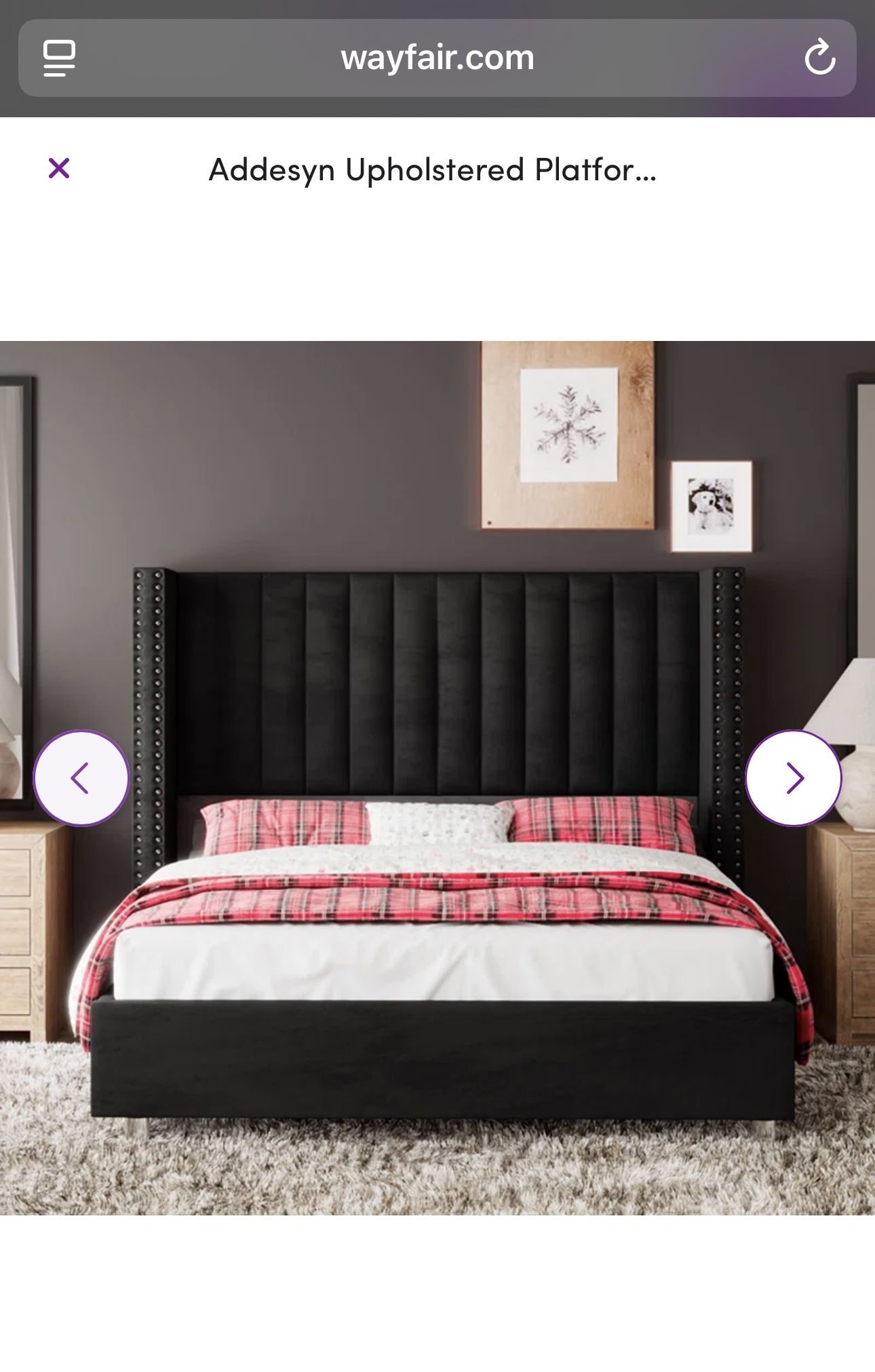 Platform bed with Headboard.
