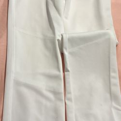 New White Adidas Baseball Open Hem Pant For Boys 9-10 