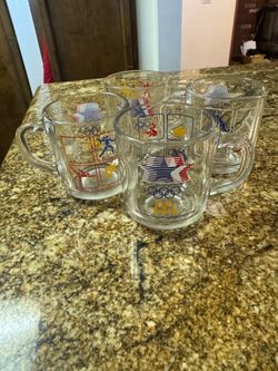 Vintage 1984 Mc Donald’s glass mugs for Los Angeles summer Olympics
