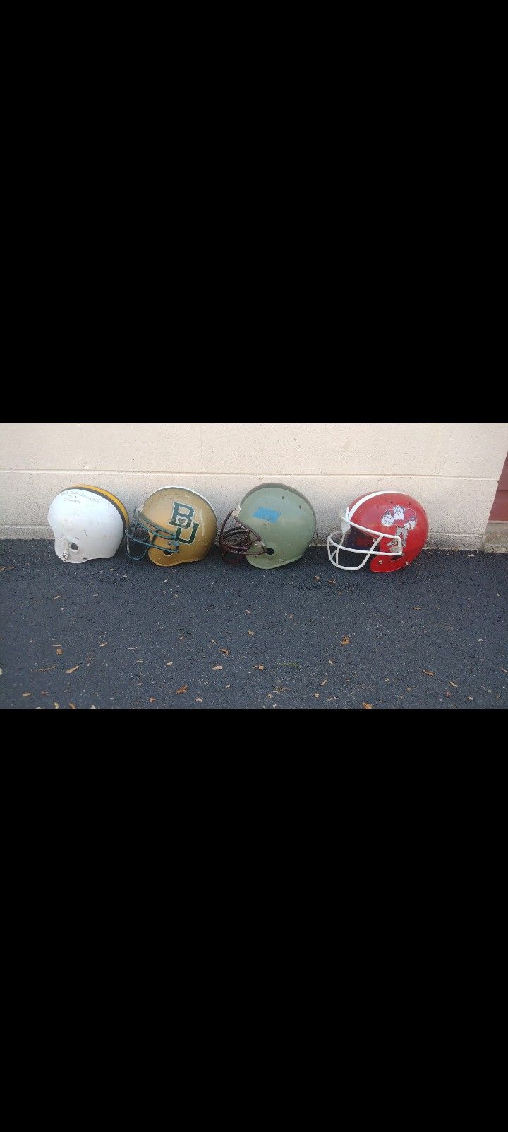 4 Football Helmets $80