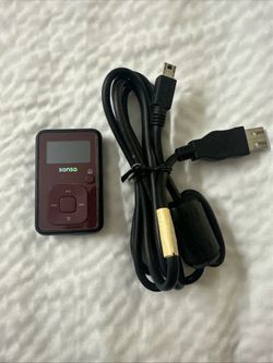 Sandisk Red Sansa Clip+ Clip Plus 4GB MP3 Player Tested with USB Charge Cable