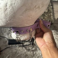 Dolls kill ME SPIKED CHAIN CHOKER stud necklace new  accessory purple 