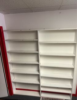 1 piece 2 sections White adjustable shelves (no back)