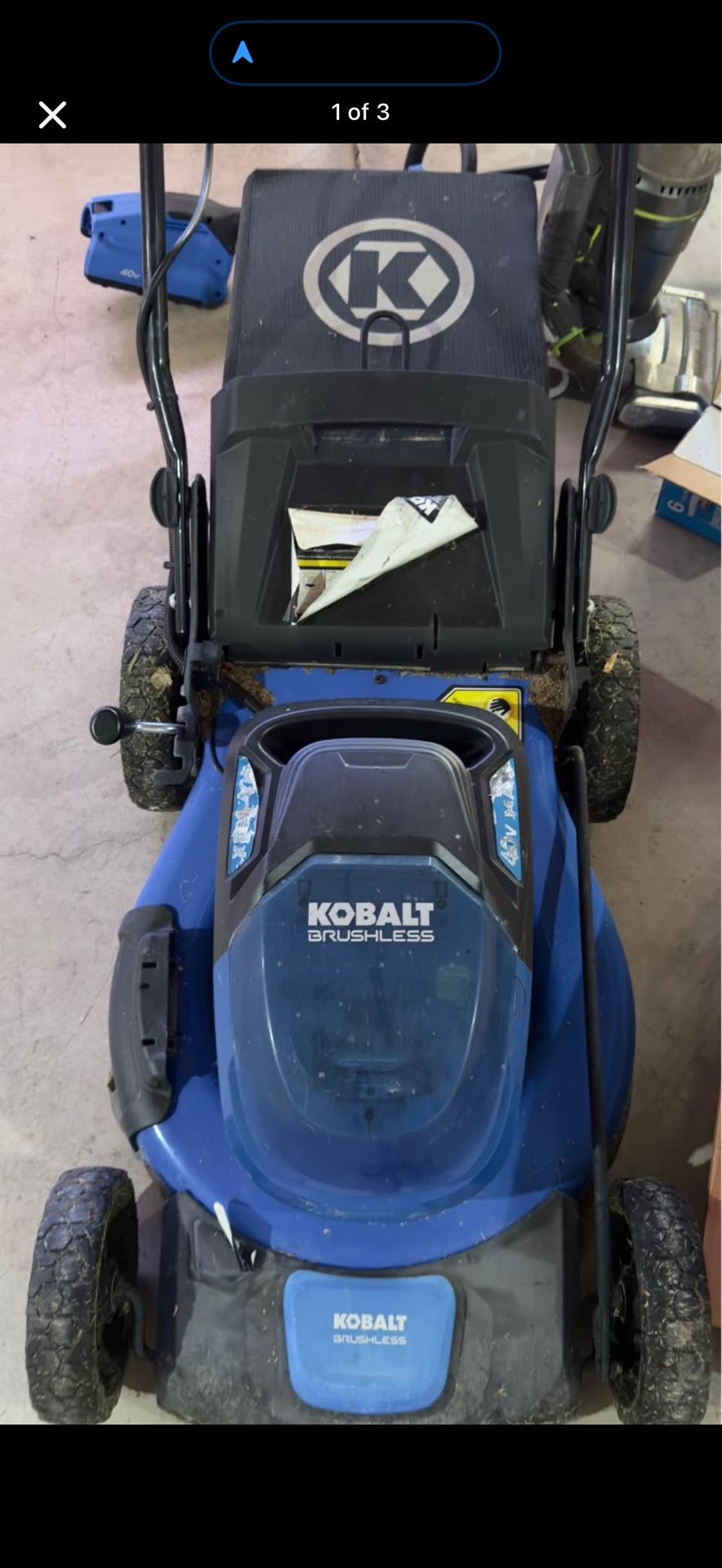 Kobalt Grass Mower With Battery And Charge