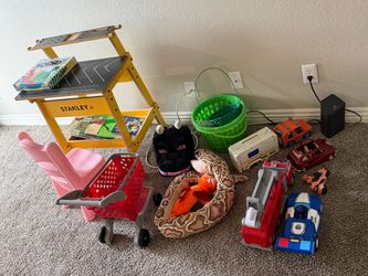 Lot of toys and children’s desk