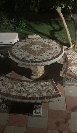 Cement patio table