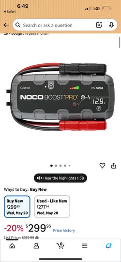 NOCO GB150 BOOST PRO JUMPER STARTER