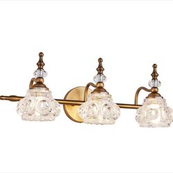New 3 Lights Bathroom Lighting Matte Brushed Antique Brass Finish