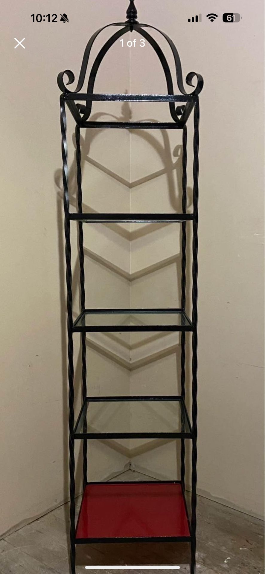 Vintage Wrought Iron 4 Tier Shelf