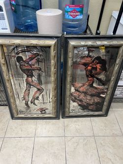 Vintage reverse mirror paintings