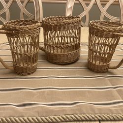 set of woven wicker vessels/ Baskets 