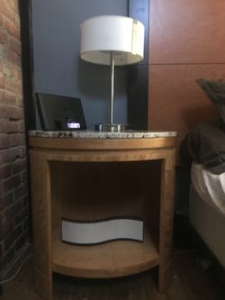 2 Granite top nightstand side table
