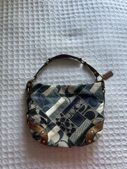 Coach Denim Patchwork Carly Hobo Bag 