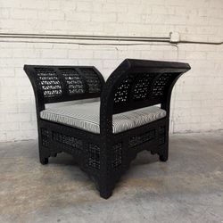 Delivery is available vintage Moroccan Style Mother of Pearl Inlay Entry Bench couch chair$490 Each OBO!