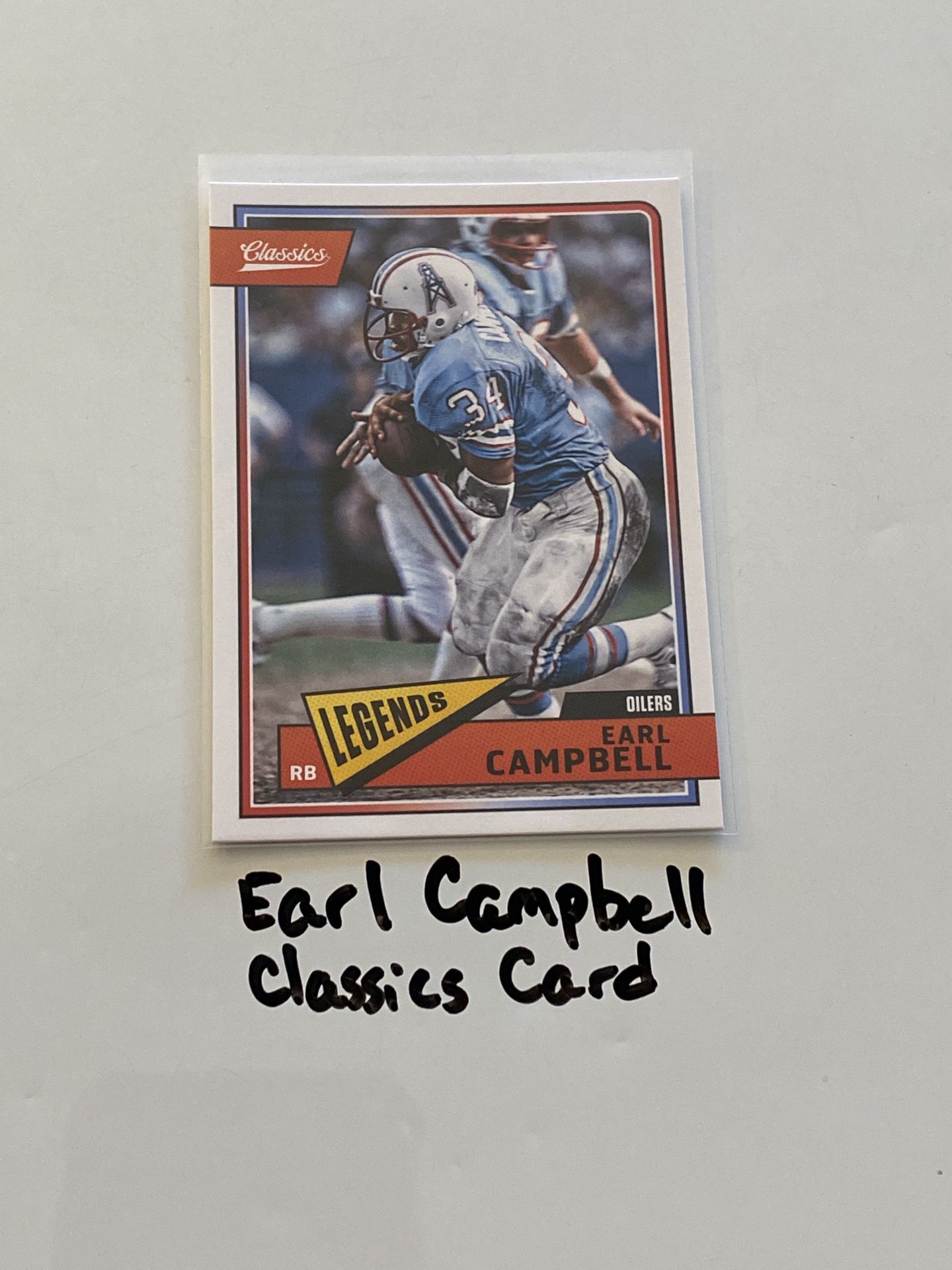 Earl Campbell Houston Oilers Hall of Fame RB Classics Card. 