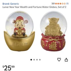 Wealth and Fortune Water Globes for Lunar New Year