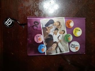One direction notebook and fanbook with stickers and pen