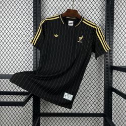 Mexico 2026 World Cup Black Gold Pinstripe Large Adidas Originals Soccer Mexico Jersey Large and XL