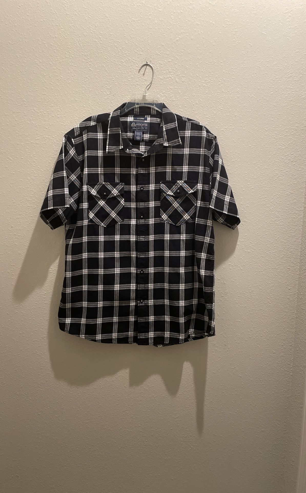 American Rag Men’s XL Short Sleeve Plaid Shirt