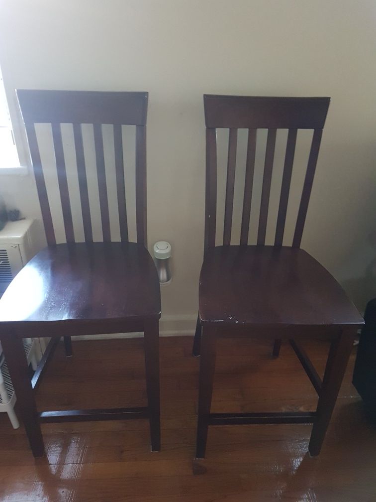 Dark wooden chairs, dining room chairs