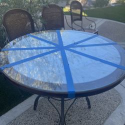 Metal Framed Table And Chairs 
