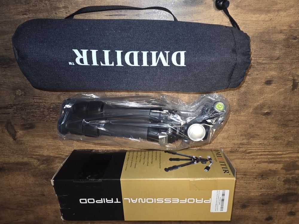 Dmiditir Lightweight Carbon Fiber Mini Tripod 360° Pan & Foldable for Video Camera Webcam