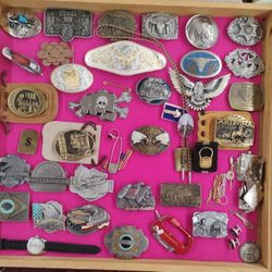 Belt Buckle Collection And Other Man Items
