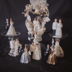9 Antique & Vintage Bride & Groom Wedding Top Figures