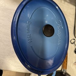 Blue Enameled Cast Iron Dutch Oven-Made in France