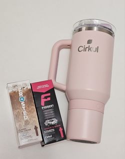 Cirkul Pink Insulated Tumbler + New Flavor Cartridges (Unused)