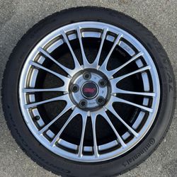 18” STi Forged BBS Hyper Silver Rims And Tires 5x114