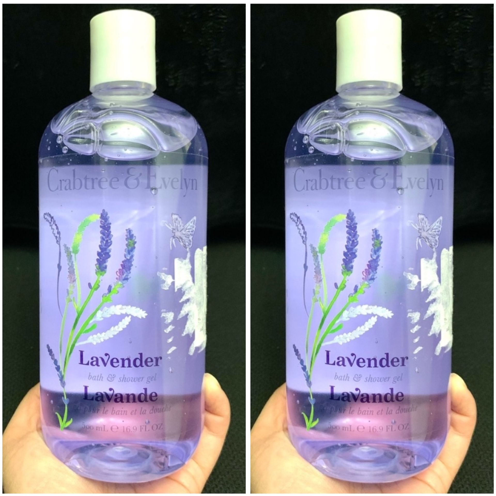 2x Crabtree & Evelyn LAVENDER Bath & Shower Gel 16.9 oz