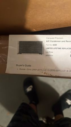 A/C Condenser And Receiver Drier Assembly. Honda Civic 