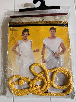Gods & Goddesses Toga Costume with Gold Rope Belt
