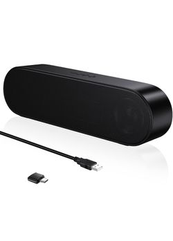 LOKIFT Computer Speakers, Wired Single USB-Powered Sound-bar with Dual 5W Stereo Sound 