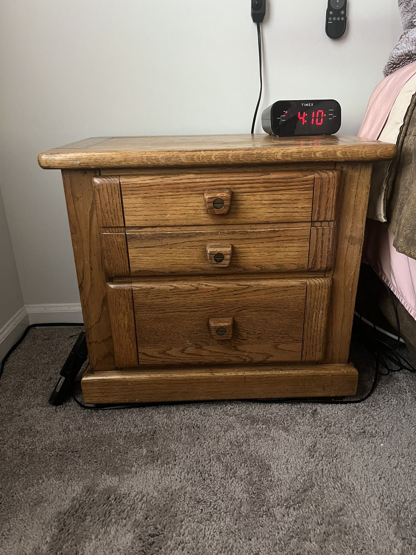 Solid wood nightstand