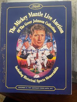 Mickey Mantle live auction signed memorabilia magazine