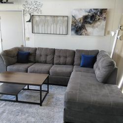 Gray Ashley's Furniture Sectional Couch 