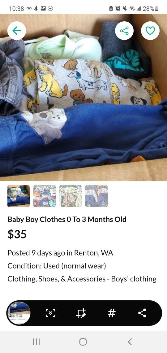 Baby Boy Clothes Newborn -3 Months Sale Or Trade For Diapers