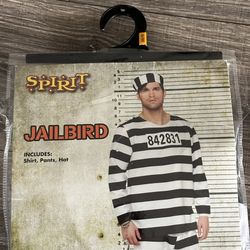 Jailbird Costume Prisoner Adult Small /Medium 