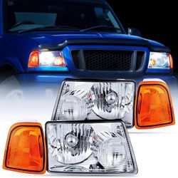 LA Zona Auto Parts 2001 to 2011 Ford Ranger OE Style Headlights Luces Chrome Cromadas 