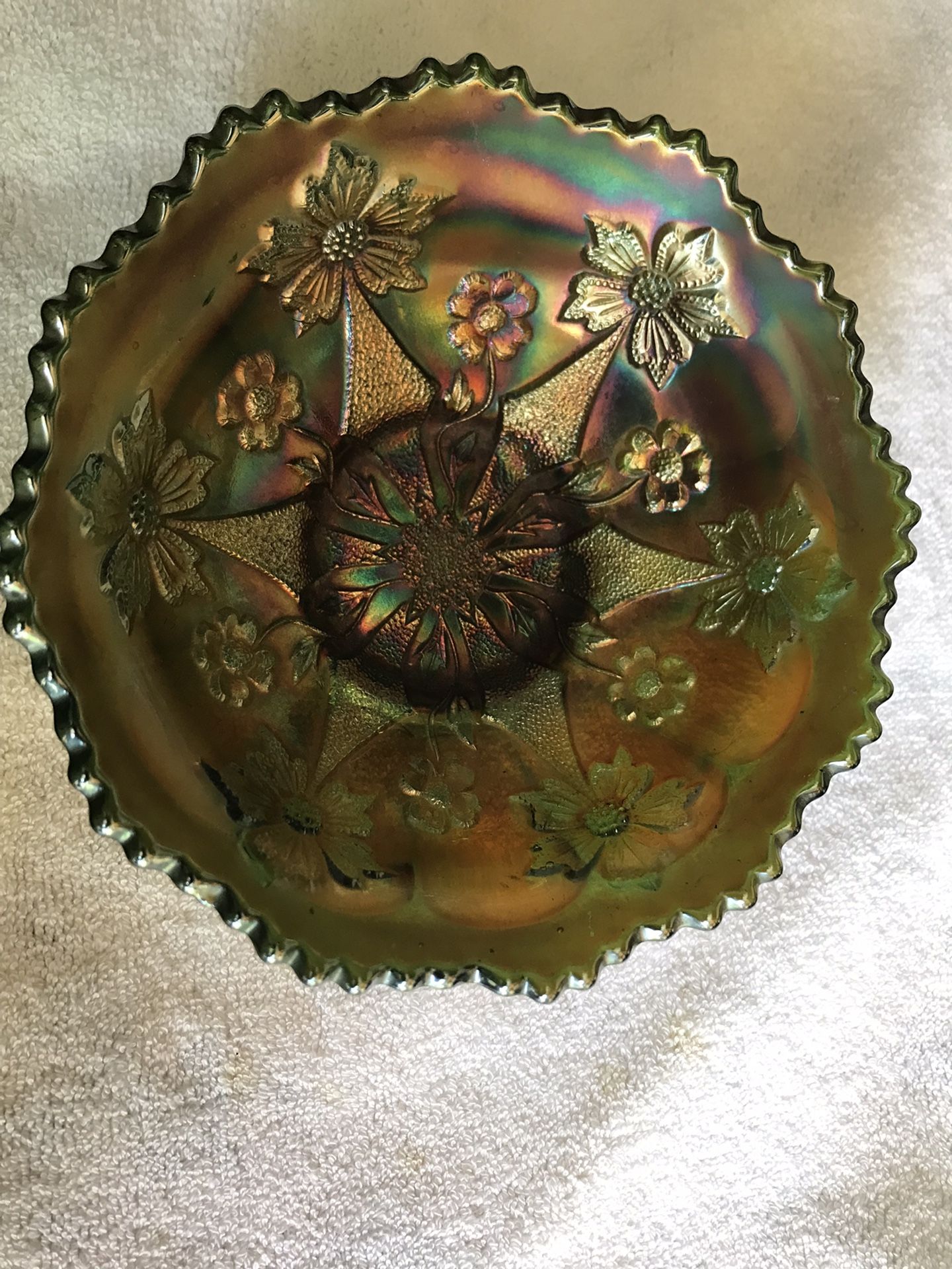 Carnival Glass Candy Dish