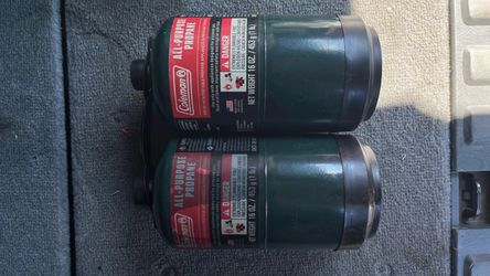 Coleman Propane Cylinder 2 Pack 16 oz 1lb Camping Gas Grill BBQ Made USA