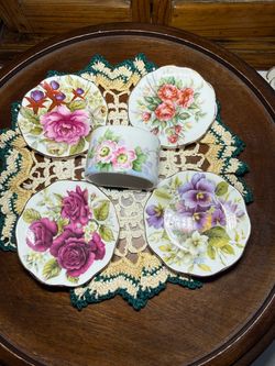 Floral Porcelain Butter Pats Set