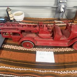 Vintage 1920s Buddy L Fire Ladder Truck Pressed Steel Antique Toys