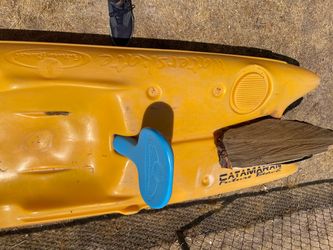 Used Kayak. I call it a tank cause you can’t sink it and it’s heavy . ￼Was a Silverwood Lake rental. Heavy won’t sink, I use it like a paddle board, s