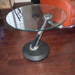 Glass  Black and Chrome Contemporary side tables 40 each
