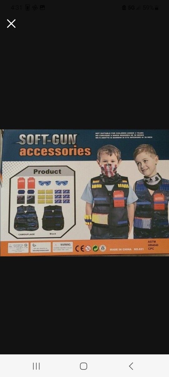 Nerf Gun.  Soft Gun Accessories Kit